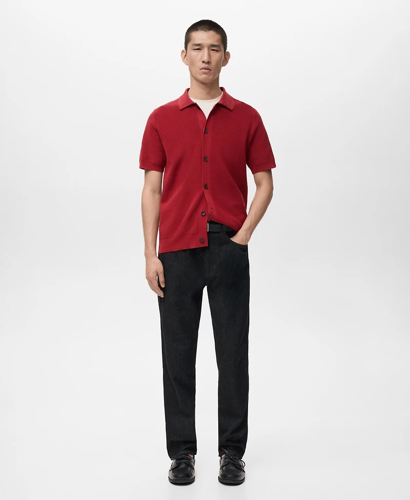 Mango Men's Cotton Knit Shirt