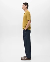 Mango Men's Structured Cotton Knitted Polo Shirt