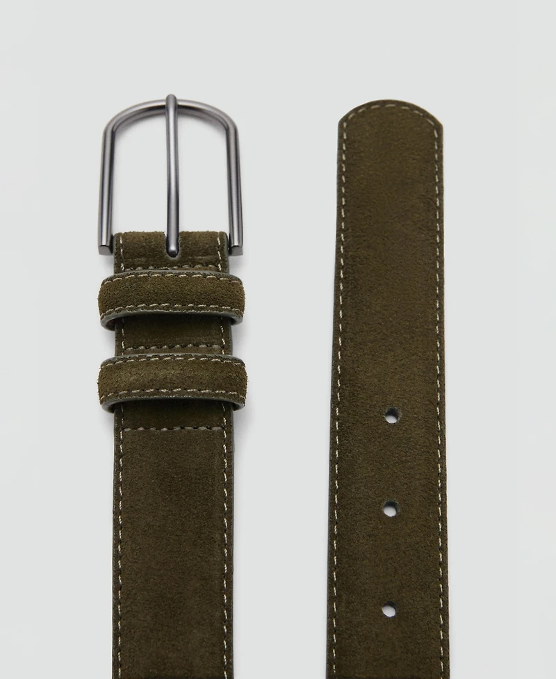 Mango Men's Suede Leather Belt