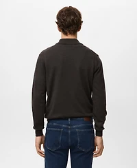 Mango Men's Perkins Collar Merino Wool Sweater