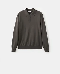 Mango Men's Merino Wool Polo Sweater