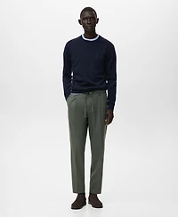 Mango Men's Regular Fit Cord Pleated Pants