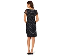 Adrianna Papell Women's Beaded Cap-Sleeve Sheath Dress