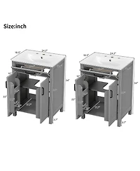 Cesicia Modern Freestanding 48 in. Bathroom Vanity with Ceramic Sink, Soft-Close Doors, Flip Drawer and Double-Layer Door Shelves