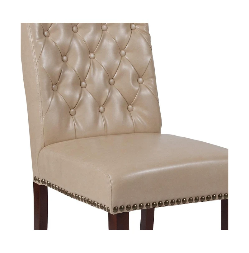 Merrick Lane Falmouth Upholstered Parsons Chair with Nailhead Trim