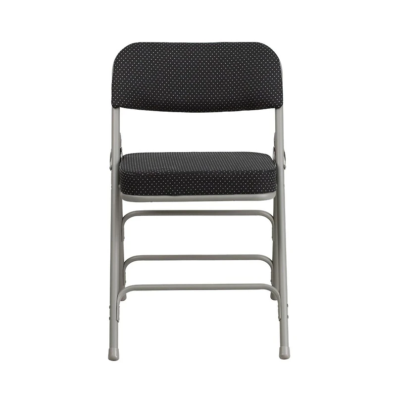 Emma+Oliver 2 Pack Premium Curved Triple Braced & Hinged Fabric Upholstered Metal Folding Chair