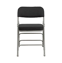 Emma+Oliver 2 Pack Premium Curved Triple Braced & Hinged Fabric Upholstered Metal Folding Chair