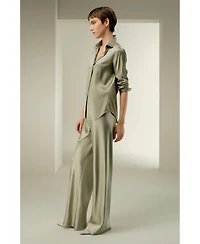 Lilysilk Women's Timeless Silk Charmeuse Button-Up Shirt