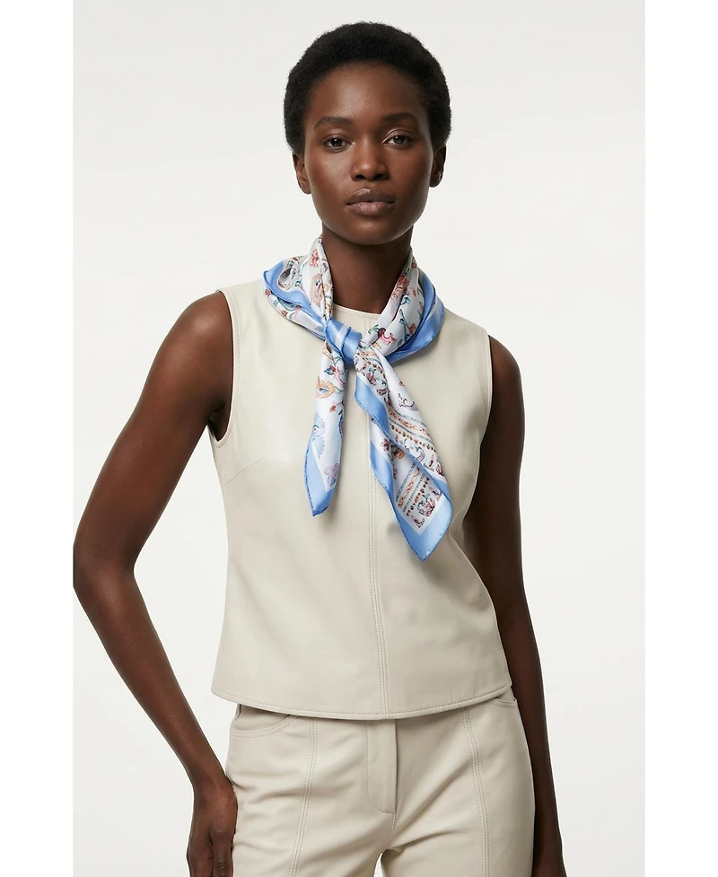 Jessie Zhao New York Women's Baroque Blossom Double Sided Silk Scarf