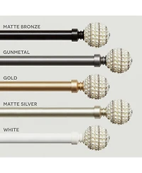 Exclusive Home Diana Single Curtain Rod and Finial Set, Gold