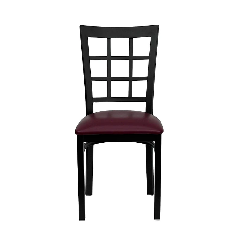 Emma+Oliver Window Back Metal Restaurant Dining Chair