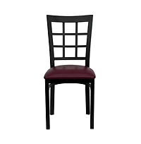 Emma+Oliver Window Back Metal Restaurant Dining Chair