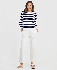 Style & Co Petite Wide Stripe Boatneck Sweater, Macy's Exclusive