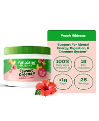 Amazing Grass Sweet Greens Superfood Powder, Peach Hibiscus, 25 Servings