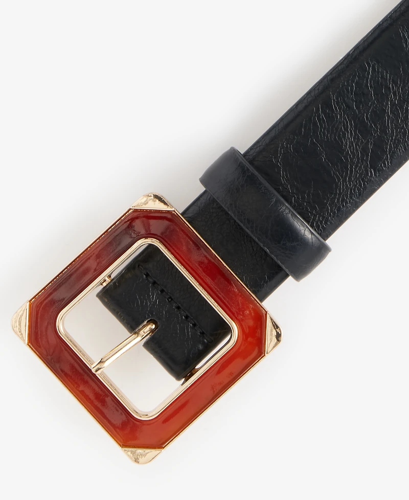 I.n.c. International Concepts Square Resin and Metal Buckle Pant Belt, Macy's Exclusive