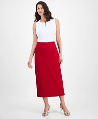 Kasper Women's Stretch Crepe Column Midi Skirt