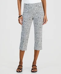 Jm Collection Petite Simple Marks Printed Rivet Capri Pants, Macy's Exclusive