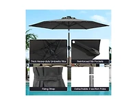 Slickblue Solar Patio Umbrella with Led Lights and Crank Handle