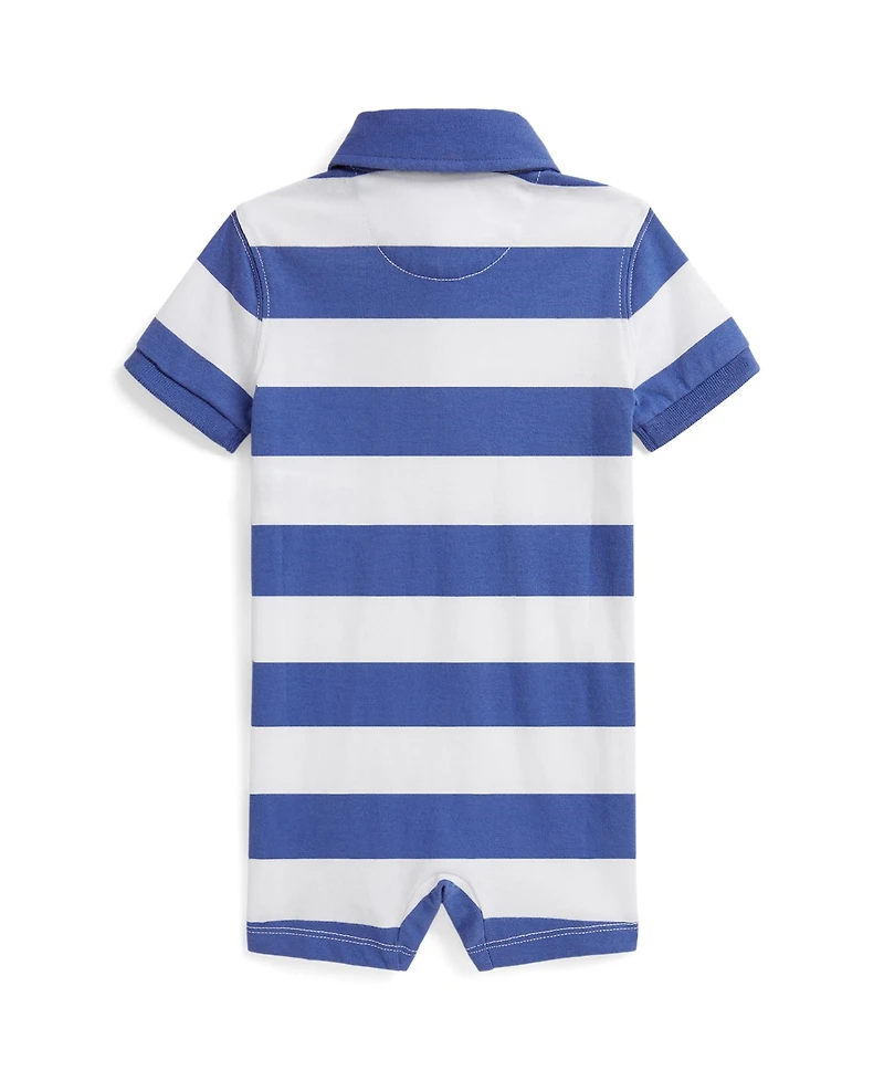 Polo Ralph Lauren Baby Boys' Striped Sailboat Embroidered Rugby Collar Shortall