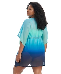 Bleu by Rod Beattie Plus Desert Mirage V-Neck Cover-Up Swim Caftan