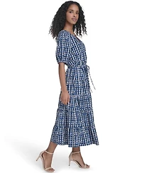 Calvin Klein Women's Tiered V-Neck Midi Dress