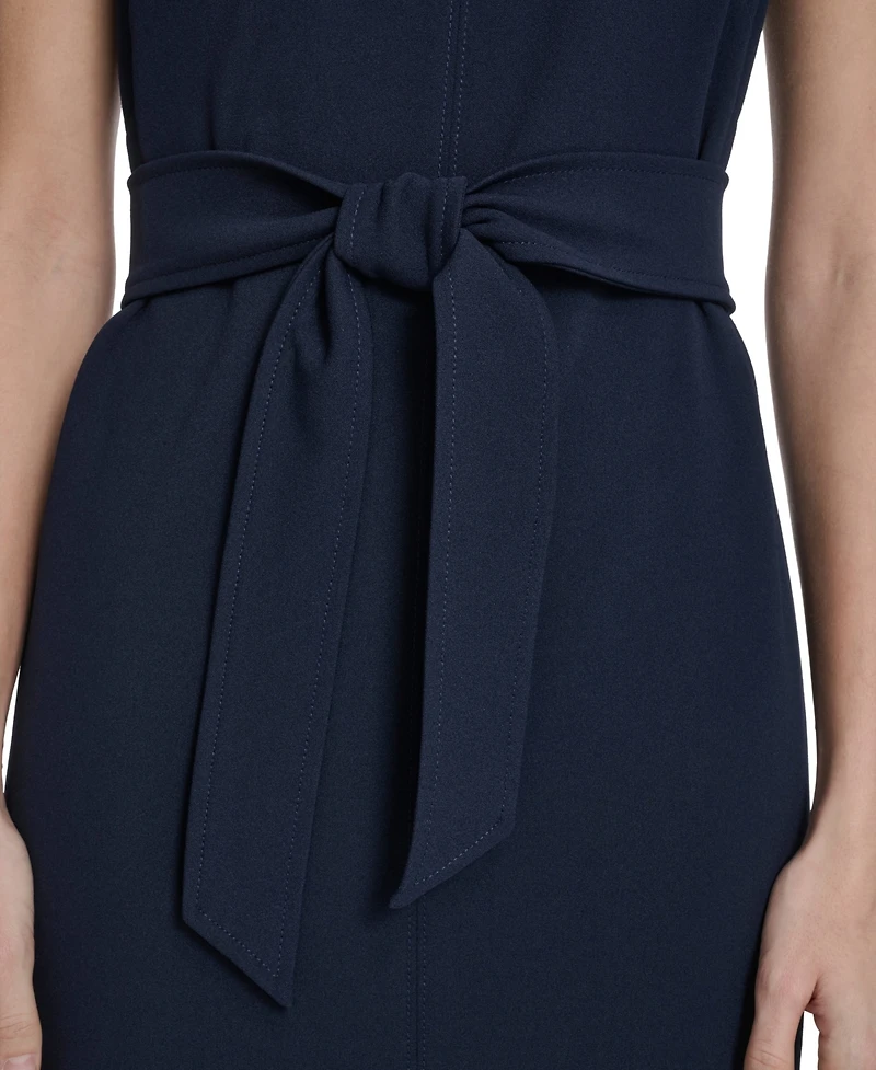 Calvin Klein Women's Tie-Front Crewneck Midi Dress