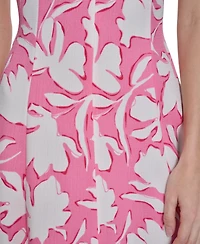 Calvin Klein Women's Printed V-Neck Midi Dress
