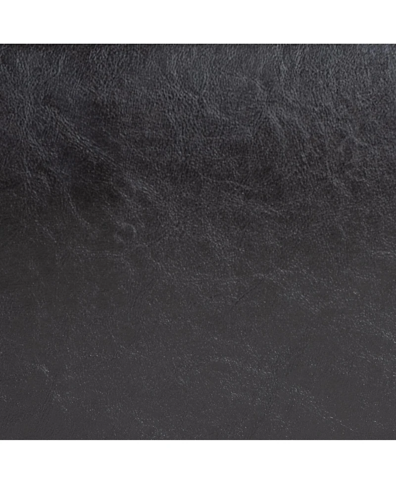 Baxton Studio Dark Brown Full Leather Small Storage Cube Ottoman