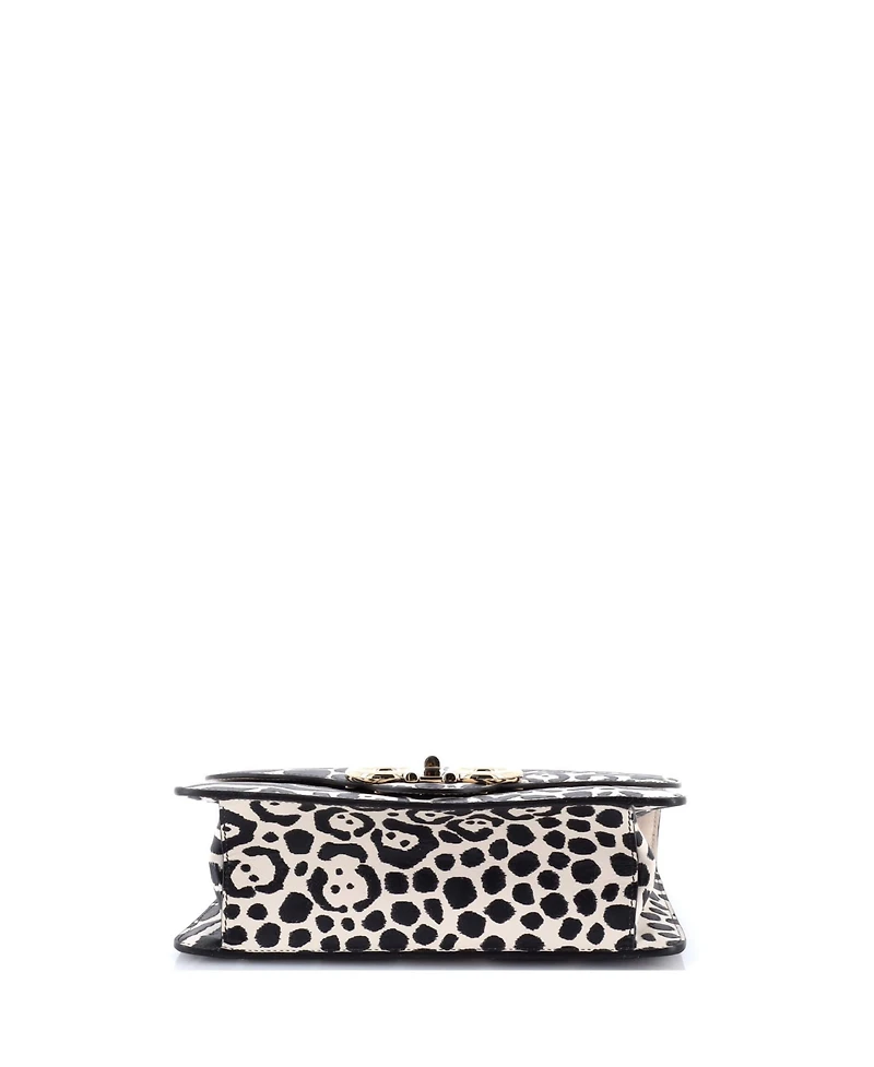 Pre-Owned Salvatore Ferragamo Medium Gancini Turnlock Flap Bag Printed Leather