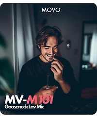 Movo Mv-M101 Gooseneck Omnidirectional Lavalier Microphone- Compatible Wireless Transmitters