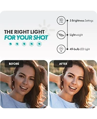 Movo iVlog1-ip Vlogging Kit for iPhone 15/16/17 and up (Usb-c) with Microphone, Mini Tripod, Led Light, Wide-Angle Lens