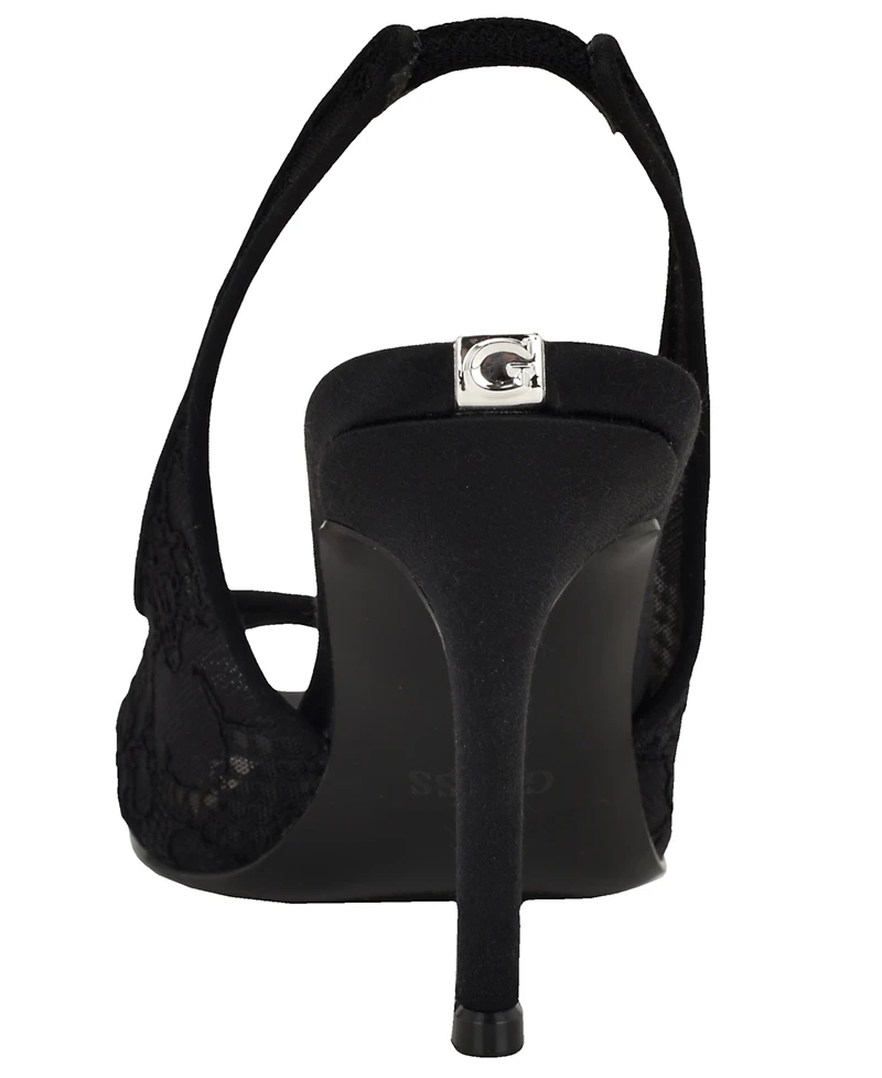 Guess Women's Kisco Peep Toe Slingback Stiletto Pumps