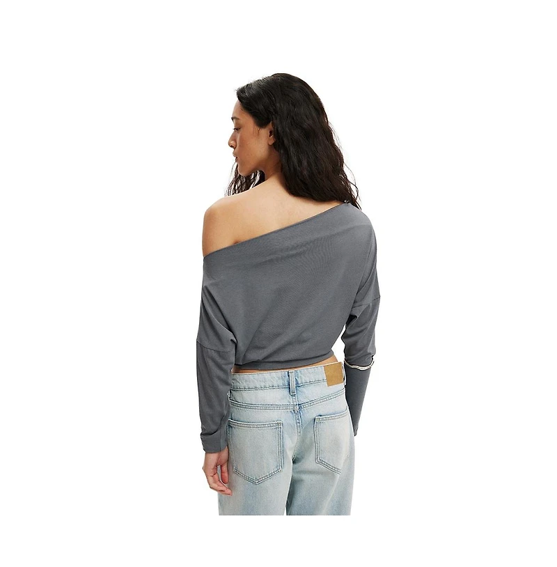 Cotton On Women's Peyton Off Shoulder Long Sleeve Top