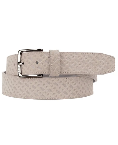 Boss Men's Engraved Logo Soft Suede Belt