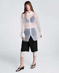 Kenneth Cole Women's Oversized Collared Tunic Shirt