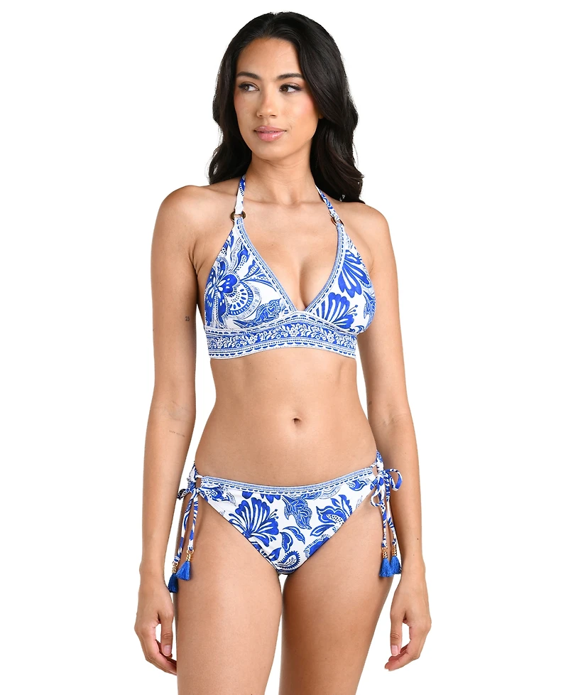 La Blanca Women's Botanical Brocade Bikini Halter Swim Top
