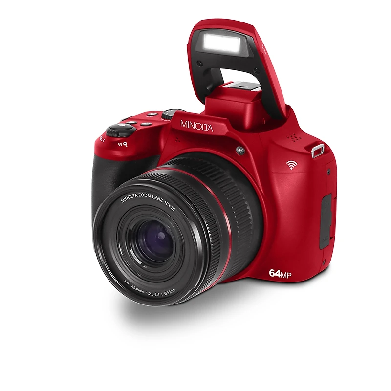 Minolta Minolta MNB10Z 64 Mp / 4K Ultra Hd Bridge Camera w/10x Optical Zoom (Red)