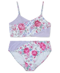 abercrombie kids Girls' 5-17 Cross Wrap Asymmetrical Neck Top & Swim Bottoms, 2-Piece Set