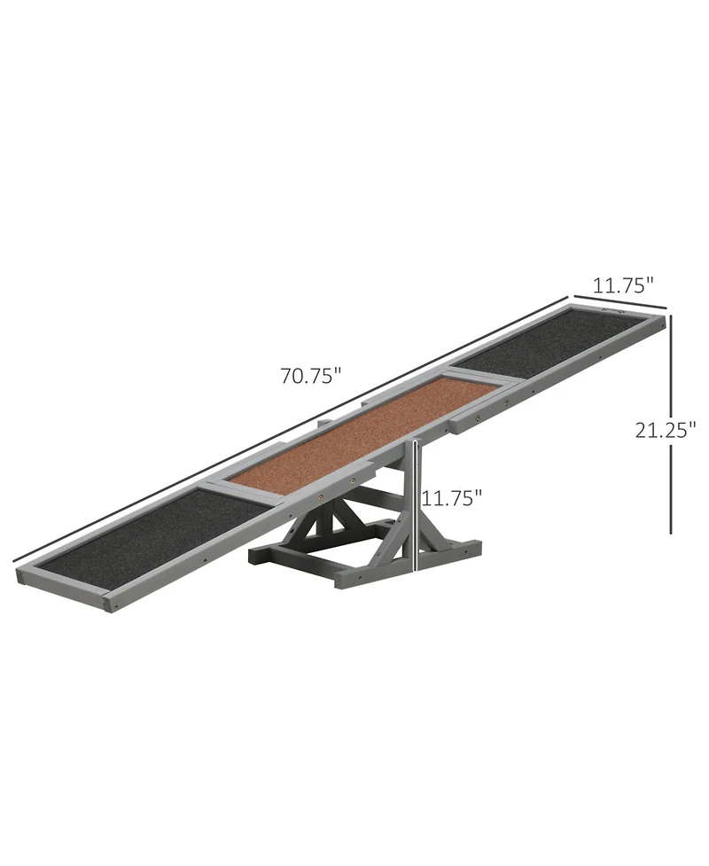 Aostirmotor Wooden Dog Agility Seesaw for Outdoor in Gray
