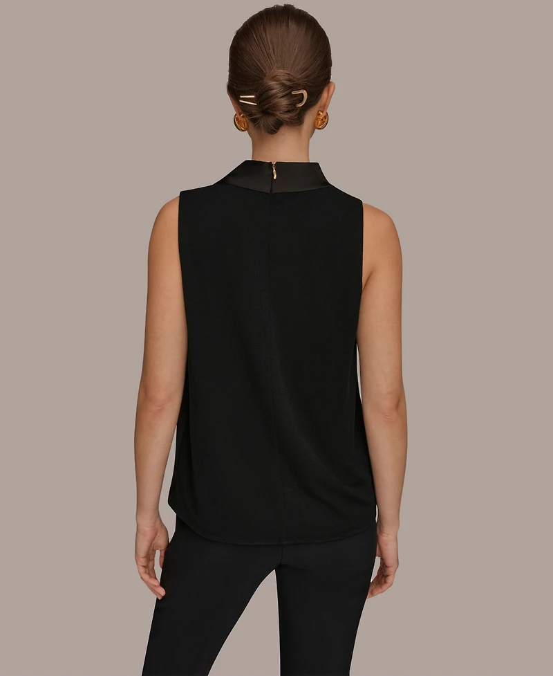 Donna Karan New York Women's Sleeveless Twist-Front Drape Blouse