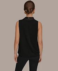 Donna Karan New York Women's Sleeveless Twist-Front Drape Blouse