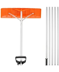 Mecale Snow Roof Rake, 25" Plastic Blade, Up to 21 ft Reach, Aluminum Handle, Non-Slip Grip, Roof/Car Debris Removal