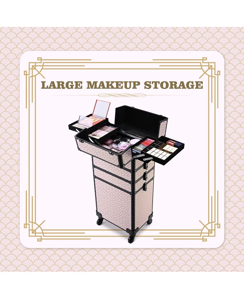 Byootique Cosmetology Case on Wheels 4in1 Professional Makeup Art Deco Tyrian