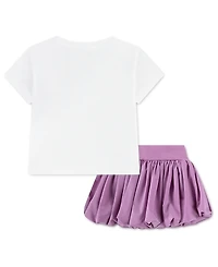 Nike Girls' Toddler 2T-4T Graphic Crewneck T-Shirt and Scooter Shorts, 2-Piece Set