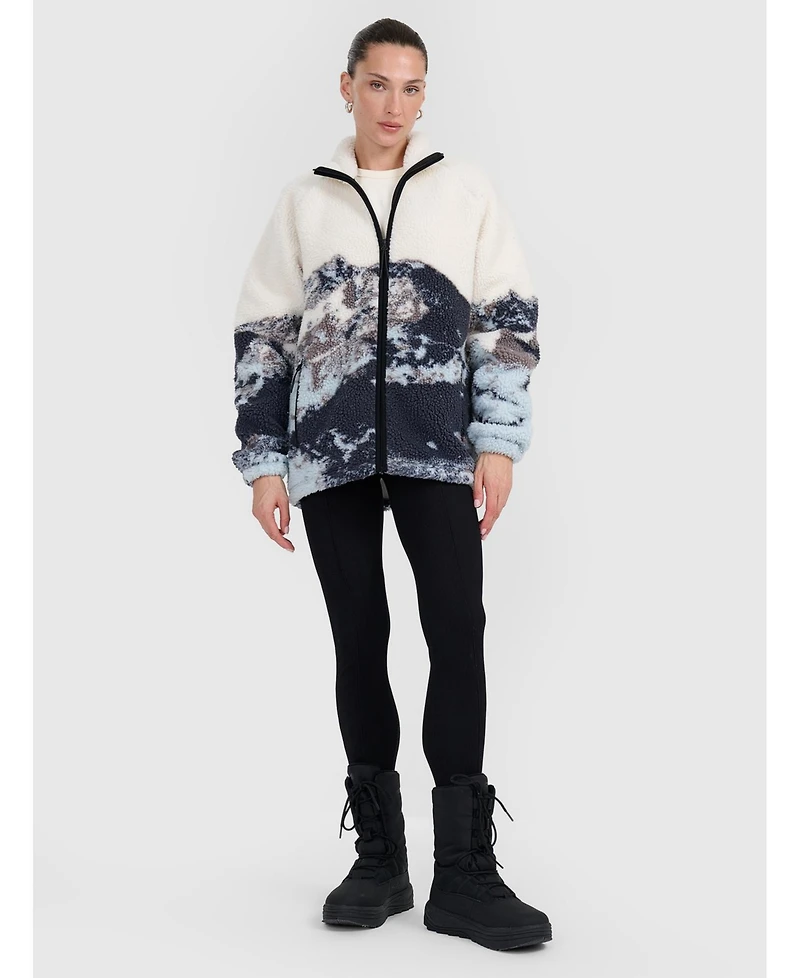 4F Women's Unisex sherpa fleece oversize with stand-up collar