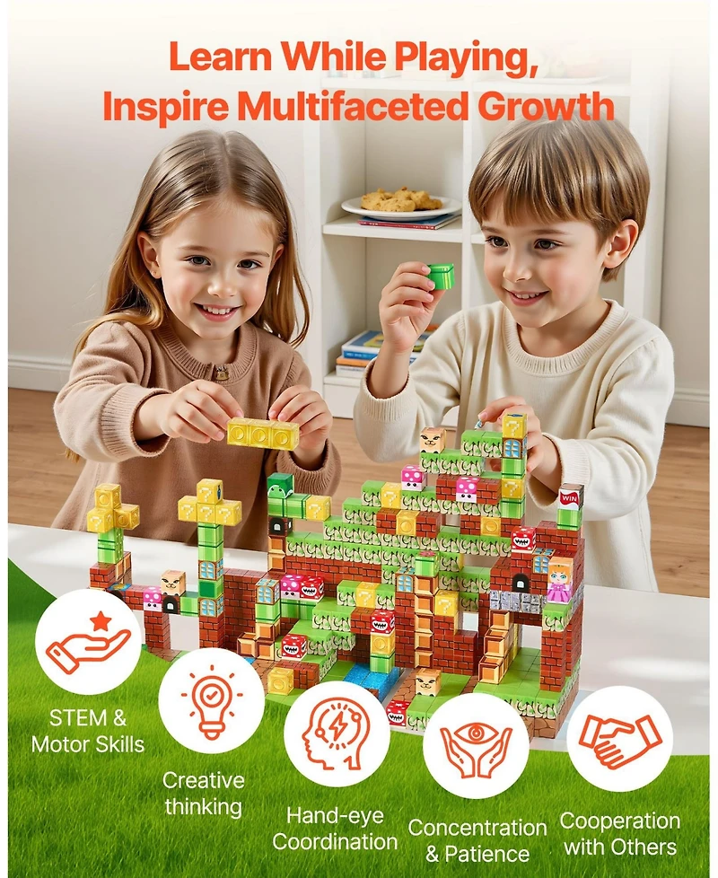 Mecale Magnetic Blocks, 100-Piece Magnet Block Building Set for Kids Ages 3