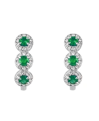 Lali Jewels Sapphire (1/3 ct. t.w.) & Diamond (1/5 Oval Hoop Earrings 14k Rose Gold ( Also White Gold)