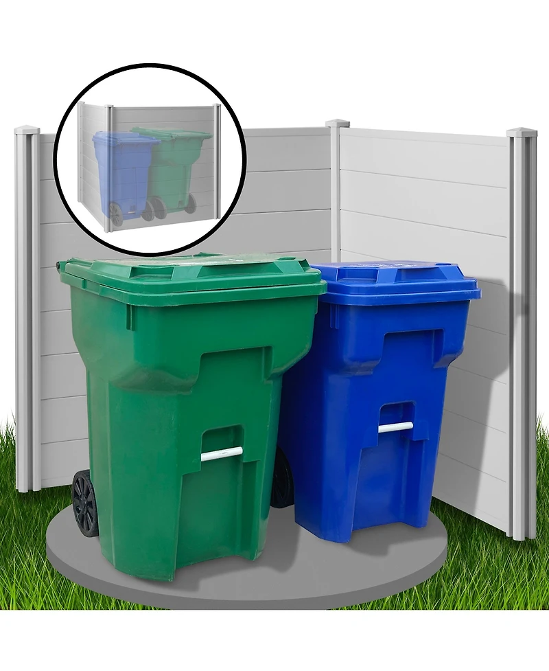 Casafield 48" x 48" Privacy Screen - Outdoor Vinyl Fence Panel Enclosure for Ac / Trash Bins / Pool Equipment