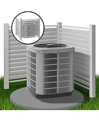 Casafield 48" x 48" Louvered Privacy Screen - Outdoor Vinyl Fence Panel Enclosure for Ac / Trash Bins / Pool Equipment