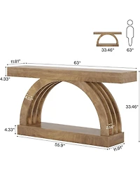 Tribesigns Entryway Table, 2-Tier Sofa Table Behind the Couch, Farmhouse Narrow Unique Arched Console Table